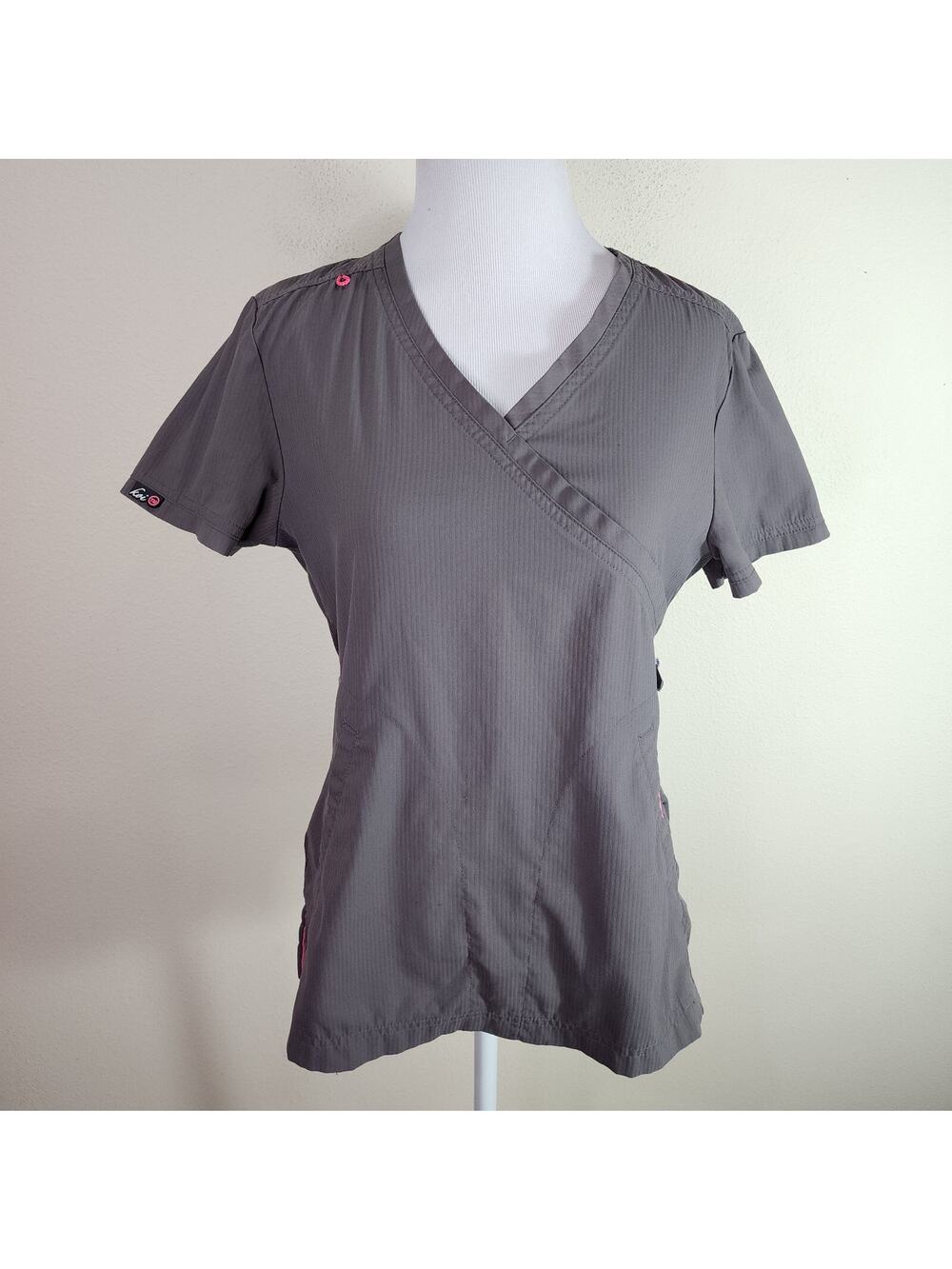 KOI Lite Womens Small Slim Fit Philosophy Scrub Top Style Brown 316